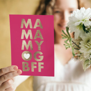 Modern Bold Faux Foil Text Mother's Day Card