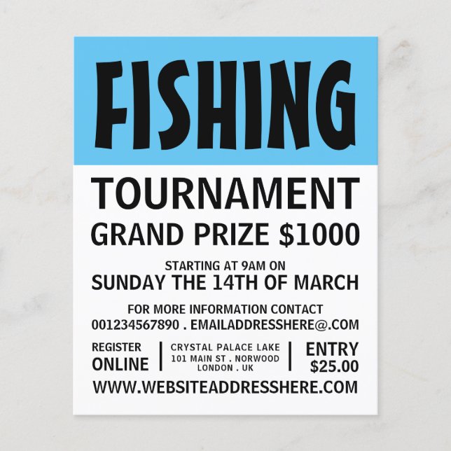 Modern Bold, Fishing Tournament Event Advertising Flyer (Front)