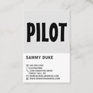 Modern Bold, Flight Steward & Pilot Business Card