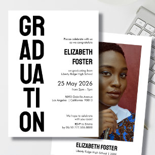 Modern bold font graduation Invitation