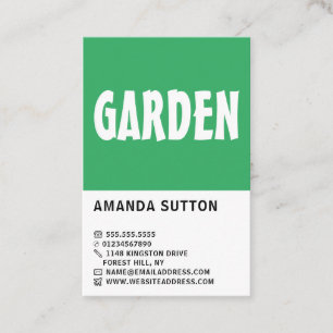 Modern Bold, Gardener, Horticulturist Business Card