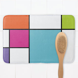 Modern Bold Geometric Colourful Bath Mat
