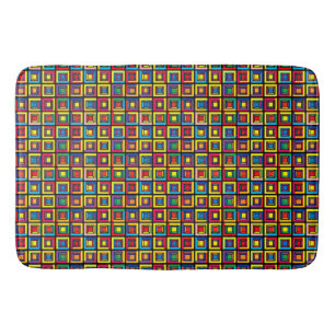 Modern Bold Geometric Tiles Bath Mat