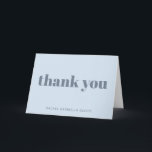 Modern Bold Glacier Blue Personalised Bat Mitzvah  Thank You Card<br><div class="desc">This thank you note features a cool icy blue background paired with bold modern serif typography for a clean, stylish look that feels both current and timeless. The simple front design keeps the message clear and heartfelt, making it easy to use for bat mitzvahs, showers, birthdays, or everyday gratitude. Personalise...</div>