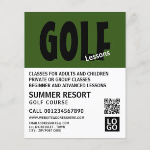 Modern Bold, GoIf Lesson Advertising Flyer