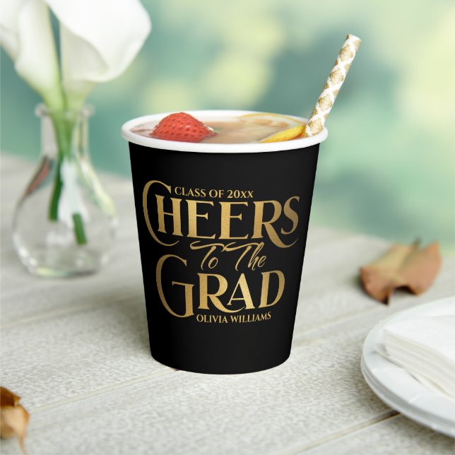 Modern Bold Graduate Cheers to the Grad Party Paper Cups (Insitu)
