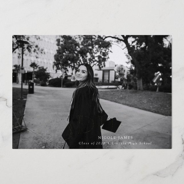Modern Bold Graduation Announcement Foil Pressed (Front)