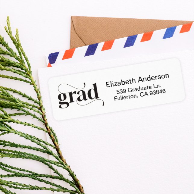 Modern Bold Graduation Invitation Return Address Label (Creator Uploaded)