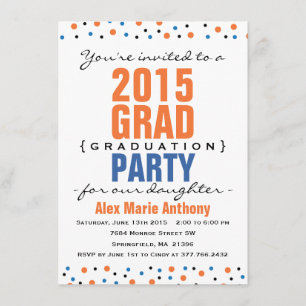 Modern Bold Graduation Party Invitation - Orange