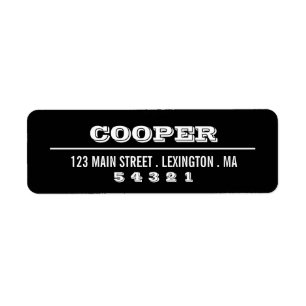 Modern Bold Graphic Black White Address Label Return Address Label