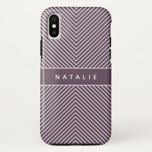 Modern, bold, graphic geometric stripe personalise iPhone XS case