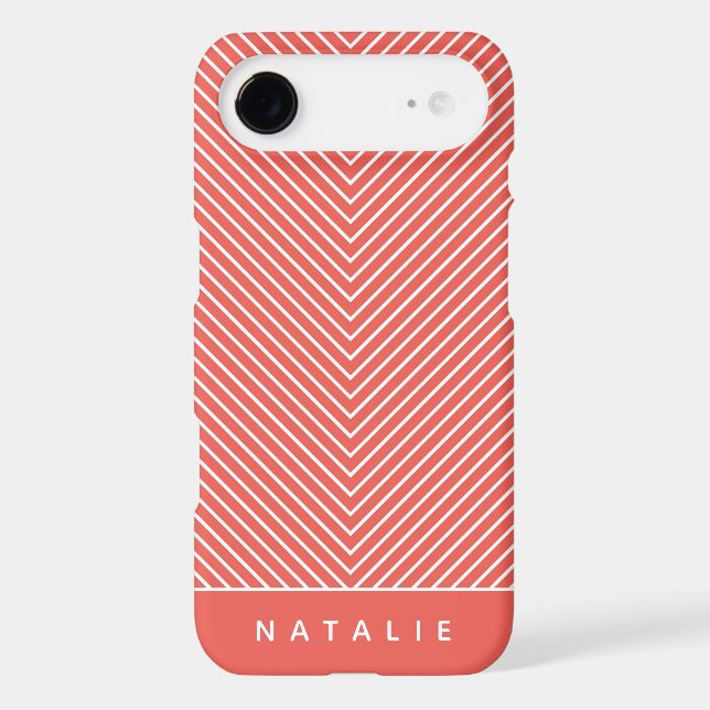 Modern, bold, graphic geometric stripe personalise Case-Mate iPhone case (Back)