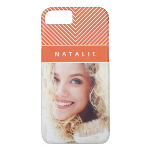 Modern, bold, graphic geometric stripe personalise iPhone 8/7 case