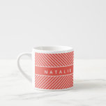 Modern, bold, graphic geometric stripe personalise espresso cup<br><div class="desc">Modern,  bold,  graphic geometric personalise chevron stripe design. Colour can be changed.</div>