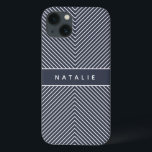 Modern bold, graphic geometric stripe personalised iPhone 13 case<br><div class="desc">Modern,  bold,  graphic geometric personalised chevron stripe  design. Colour can be changed.</div>