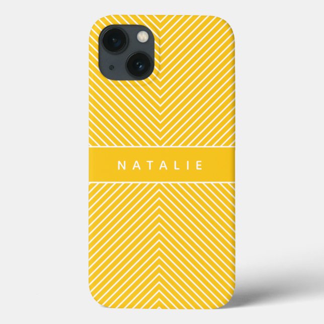 Modern bold, graphic geometric stripe personalised Case-Mate iPhone case (Back)