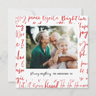 Modern bold graphic typography christmas photo holiday card