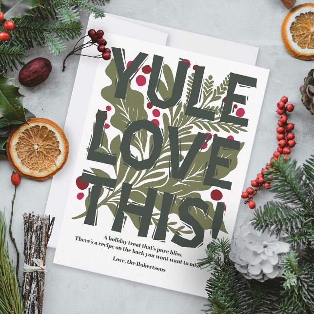 Modern bold graphic typography recipe holiday card (Creator Uploaded)