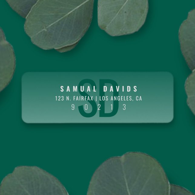 Modern Bold Green Ombre Return Address Label (Creator Uploaded)