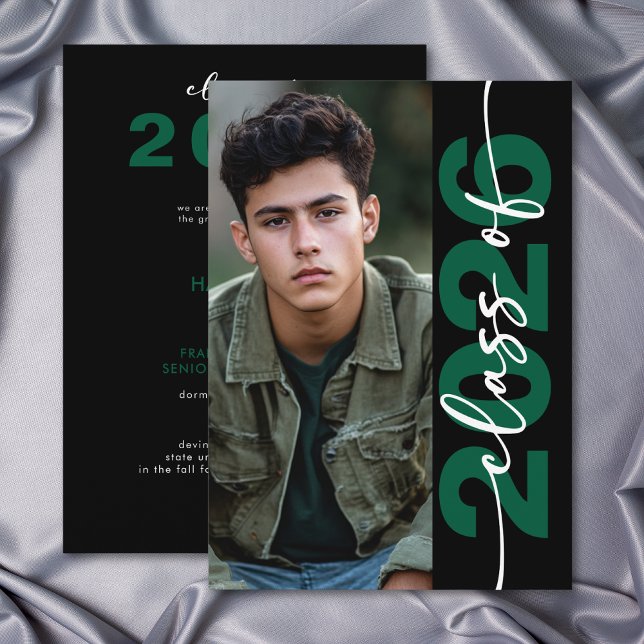 Modern Bold Green Typography Grad Announcement (Modern Bold Green Typography Grad Announcement)