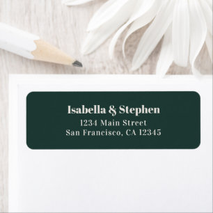 Modern Bold Green & White Return Address Label