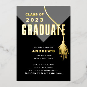 Modern Bold Grey Grad Cap Graduation