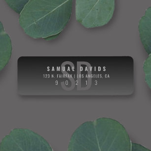 Modern Bold Grey Ombre Return Address Label