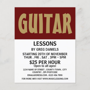 Modern Bold, Guitar Lessons Advertising Flyer