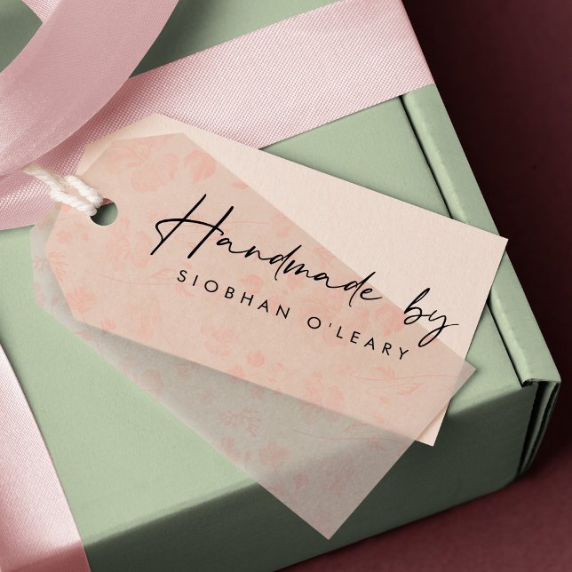 Modern Bold Handwritten Calligraphy "Handmade by" Rubber Stamp (Creator Uploaded)