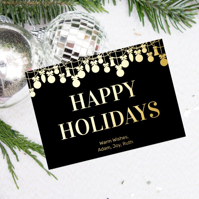 Modern Bold Happy Holidays Foil Holiday Card (Creator Uploaded)
