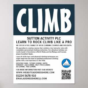 Modern Bold, Hiking & Climbing Advertising Poster