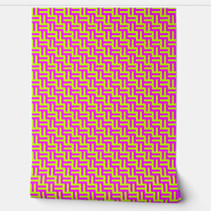Modern Bold Hot Pink - Yellow Abstract Pattern Wallpaper