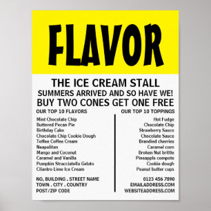 Modern Bold, Ice Cream Parlor Advertising Poster