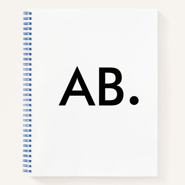 Modern Bold Initials Statement Design Notebook (Front)