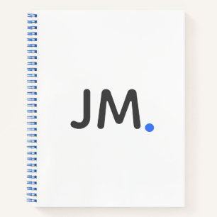 Modern Bold Initials Striking Statement Fun Blue Notebook