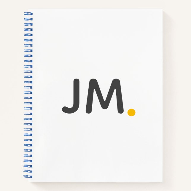 Modern Bold Initials | Stylish Mustard Monogram Notebook (Front)