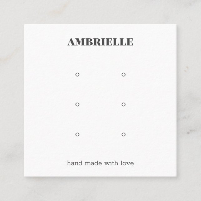 Modern Bold Jewellery 3 stud Earring Display Square Business Card (Front)