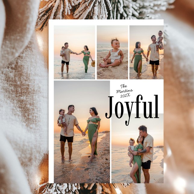 Modern Bold Joyful Holidays Family Photo Holiday Card (Creator Uploaded)