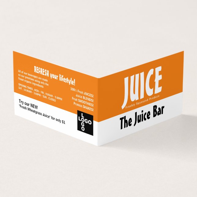 Modern Bold, Juice Bar, Detailed Business Card (Outside)