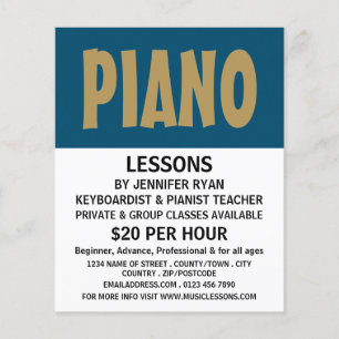 Modern Bold, Keyboard, Piano Lessons Flyer