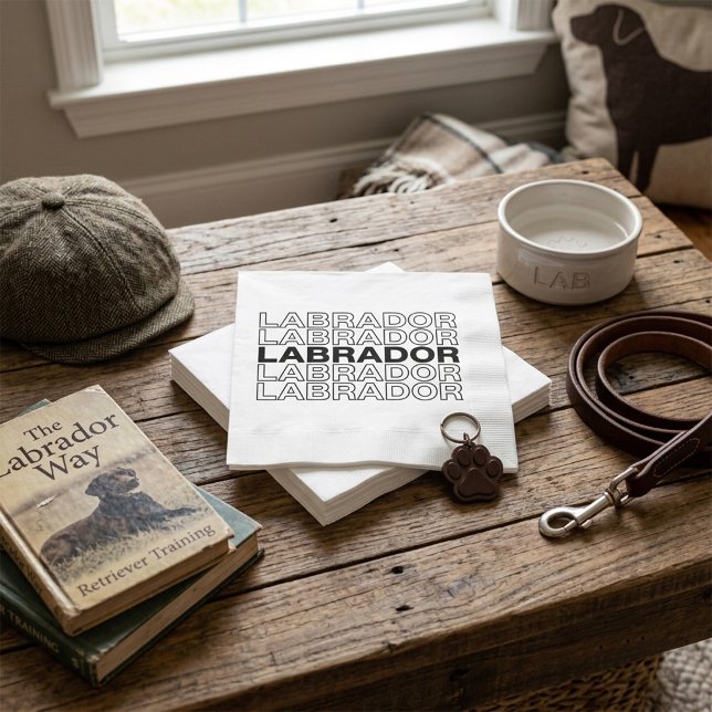 Modern Bold Labrador Typography Graphic  Napkin (Creator Uploaded)