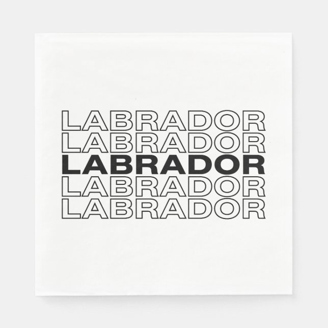Modern Bold Labrador Typography Graphic  Napkin (Front)