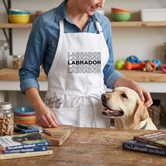 Modern Bold Labrador Typography Graphic  Standard Apron (Creator Uploaded)