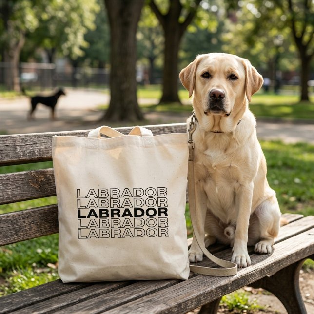 Modern Bold Labrador Typography Graphic  Tote Bag (Creator Uploaded)