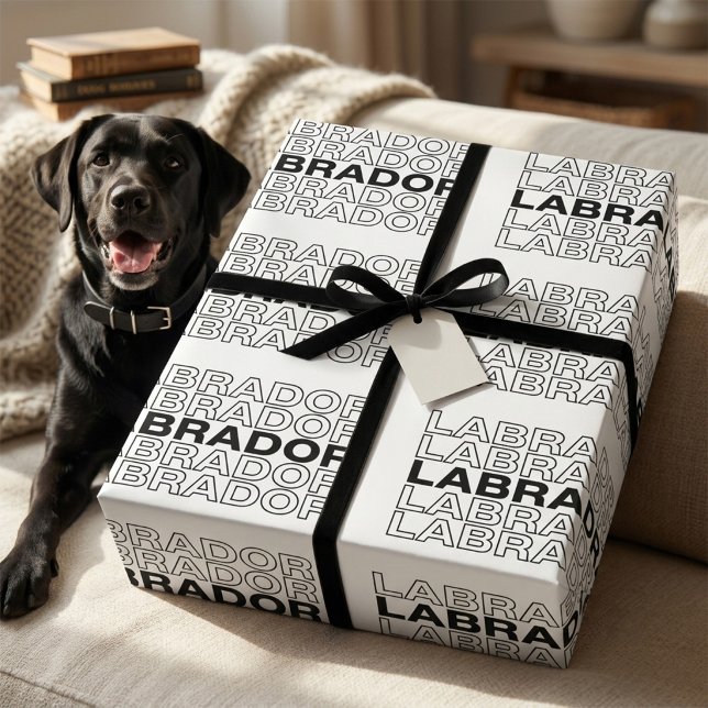 Modern Bold Labrador Typography Graphic  Wrapping Paper (Creator Uploaded)
