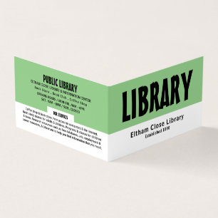 Modern Bold, Library, Librarian Detailed Business Card