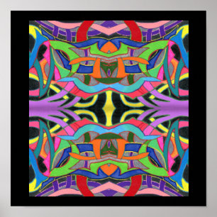 Modern Bold Manly Colorful Line Drawing Poster