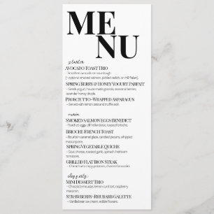 Modern Bold Minimalist Mother’s Day Brunch Menu
