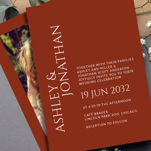 Modern Bold & Minimalist Photo Wedding Invitation (Creator Uploaded)
