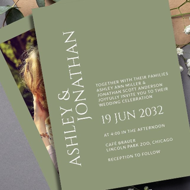 Modern Bold & Minimalist Photo Wedding Invitation (Creator Uploaded)